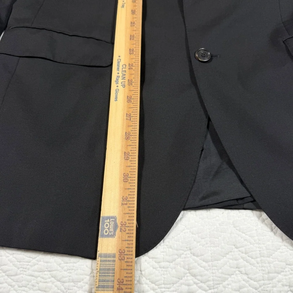 Hugo Boss Blazer Men 44L Black Professional Guabello Super 120s Wool‎ EUC